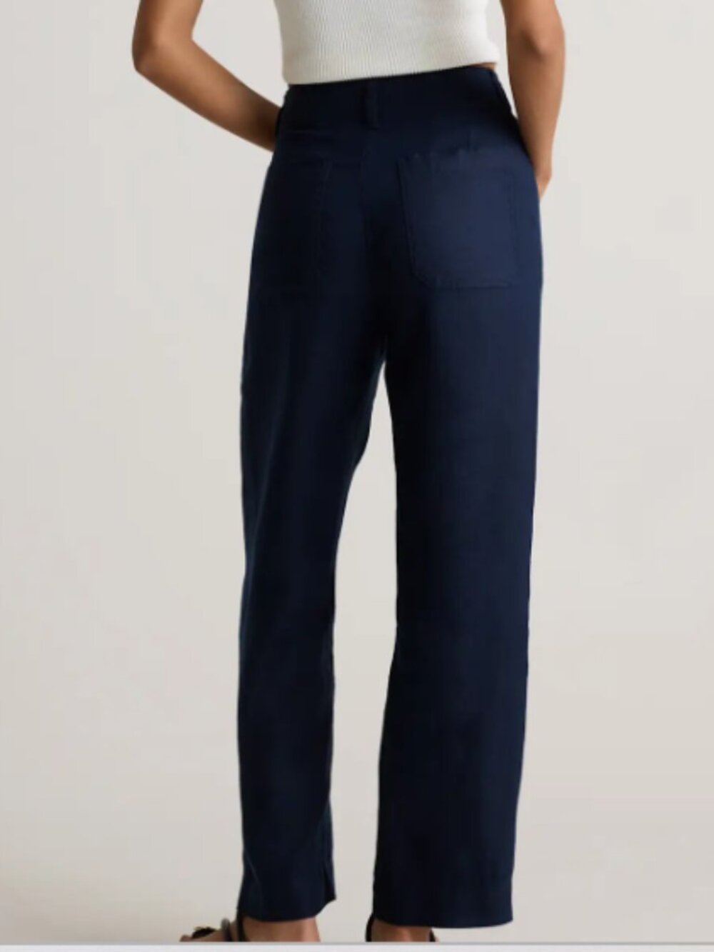 Quince Navy Wide-Leg Pants - Picture 2 of 4